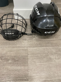 CCM Boys Helmet & Bauer Cage