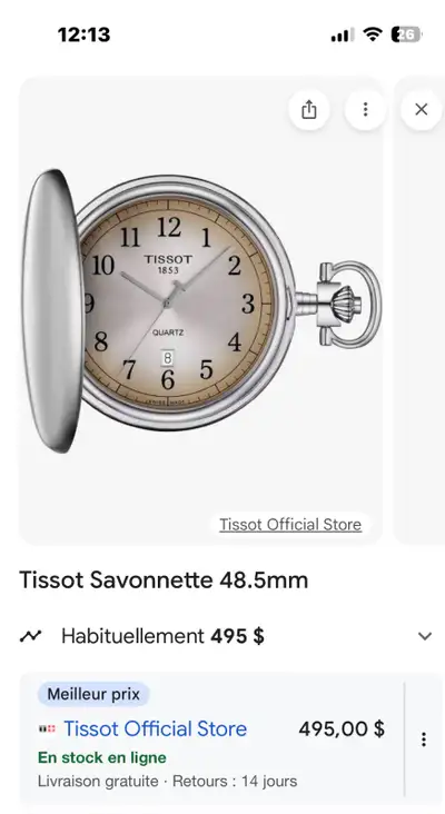 Montre de poche Tissot, View more