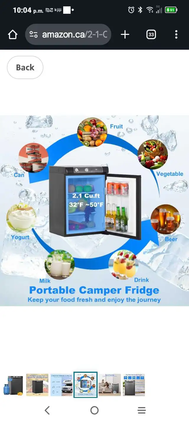 3 way fridge 2.1 cu in Refrigerators in Oakville / Halton Region - Image 7