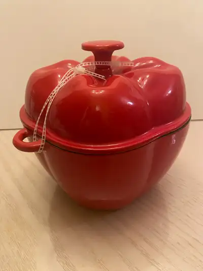 Red Pepper Small Casserole Enamelled Cast Iron Cookware, View more