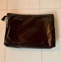 Leather Clutch Zippered Carrying Case.