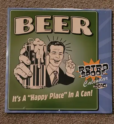 Beer Retro Spoof Calendar (NEW/ SEALED) 2010 - great bar decor, View more