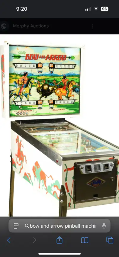 looking for a nice Bally Bow and Arrow Pinball Machine, View more