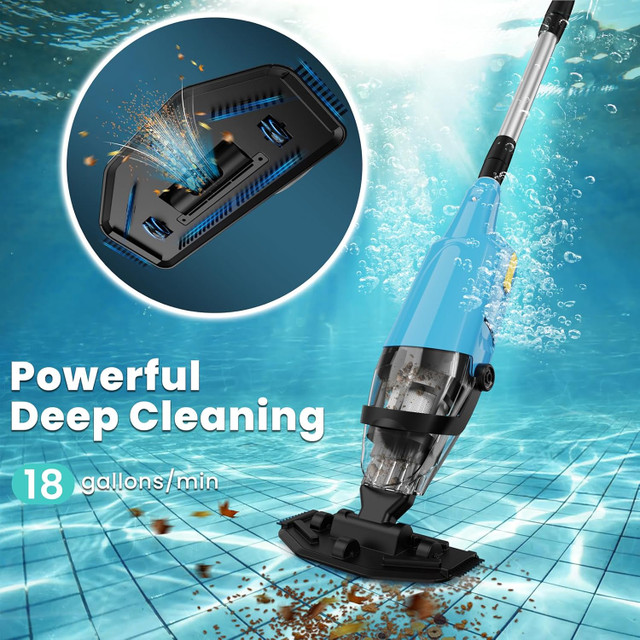 Efurden Handheld Pool Vacuum for Above Ground Pools, Blue in Hot Tubs & Pools in City of Toronto