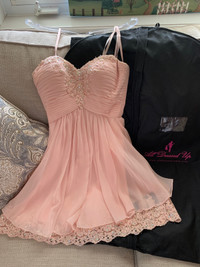 Light Pink Strapless Formal Dress
