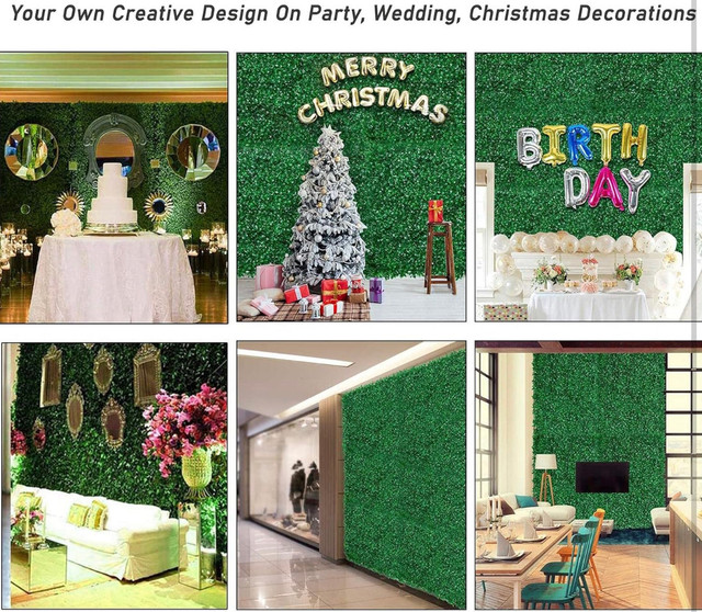 12 Pcs Grass Wall Panels, Boxwood Panels- 16"x24"  in Holiday, Event & Seasonal in Brantford