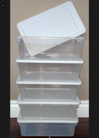 5 New White/Clear Storage Containers