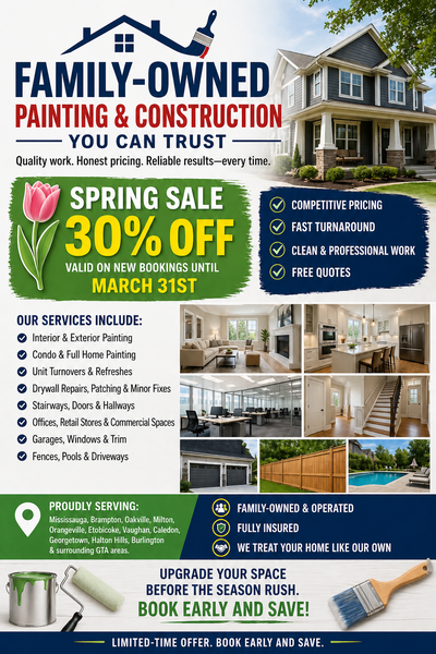 Spring Sale: 30% Off Painting & Repairs, View more