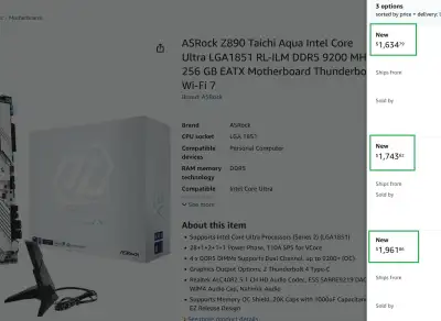 FLAGSHIP z890 AsRock Taichi Aqua Motherboard – LIKE NEW!, View more