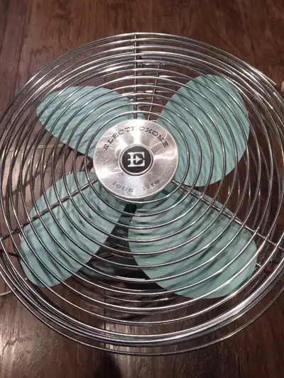 MCM Electrohome Long Life Baby Blue Fan 1950's, View more