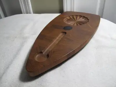 1964 Vintage Digmed Danish Teak Wood Cheese Server Cutting Board, View more