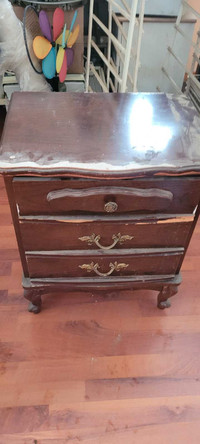 Wooden Nightstand - 2 drawer