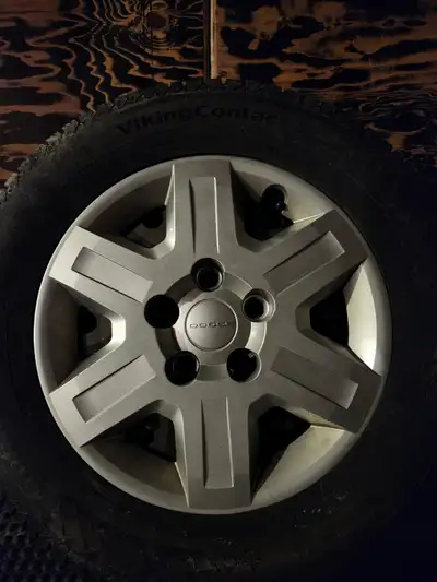 225/ 65R16 continental viking 7 snow tires with 9/32nds of tread left on 16" steel rims that came of...