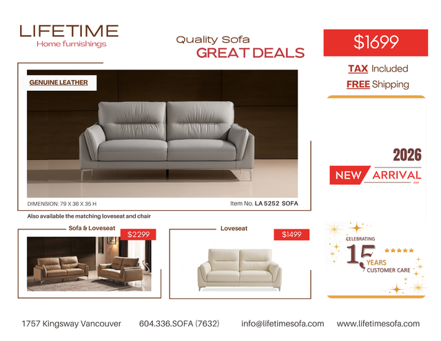 Genuine Top Grain Leather Sofa With Adjustable Headrests in Couches & Futons in Vancouver - Image 6