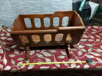 Small solid wooden baby rocking Carriage 11'' wide 23'' long 24'