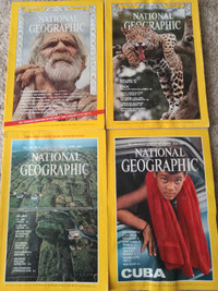 National Geographic Lot - 70s, 80s & 90s - 4 Magazines