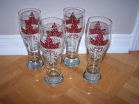4- Molson Canadian Wheat Beer Glass -Maple Leaf Logo 12oz