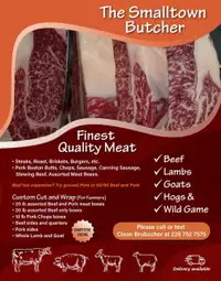 Custom butchering and meat sales