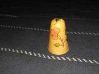 Collectible Hand Painted Wooden Sewing Thimble