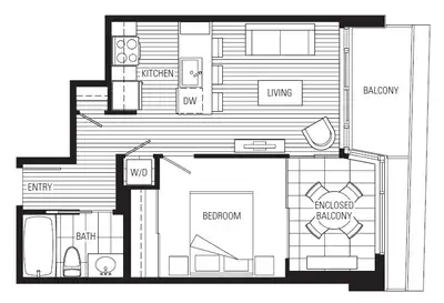 AVAILABLE - May 1, 2026 Living Space: • A spacious one bedroom +den floor plan complete with living...