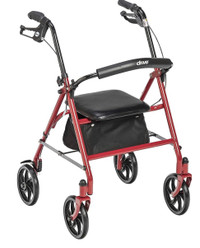 Drive Medical 4 Wheel Rollator, Red, 1 Each 1 count
