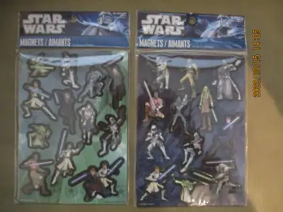 2 sheets of Star Wars Magnets. Total 24pcs. NEW. 2011 Lucasfilm Ltd. & TM. Ages 3+