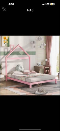 Full Size Bed Frame - Light Pink