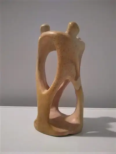 Vintage Circle of Friends Kisii Kenyan soapstone 8 in sculpture, View more