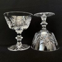 Pinwheel Crystal Platter and Coupe/Champagne glasses