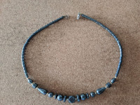 17.5" hematite necklace, interesting shapes