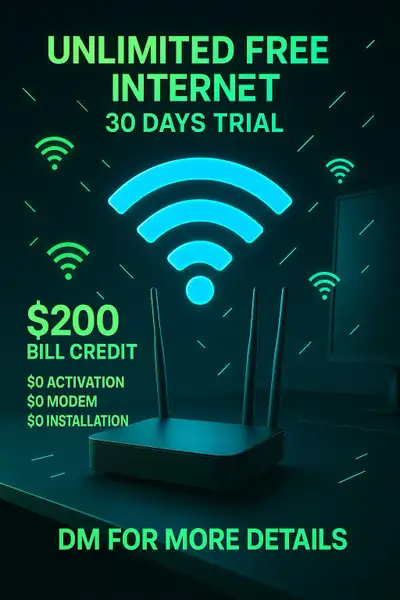 Unlimited Home wi-fi No installation fee No Activation fee No modem fee No others fee Unlimited inte...