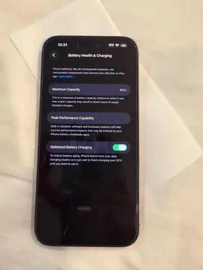 Iphone Pro Max 128 Gb Bought from Telus Battery Health 86% All functioning and in good condition You...