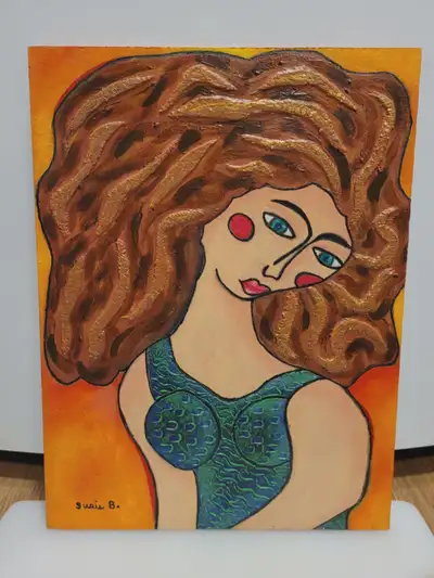 Peinture sur bois 12"x 16", View more