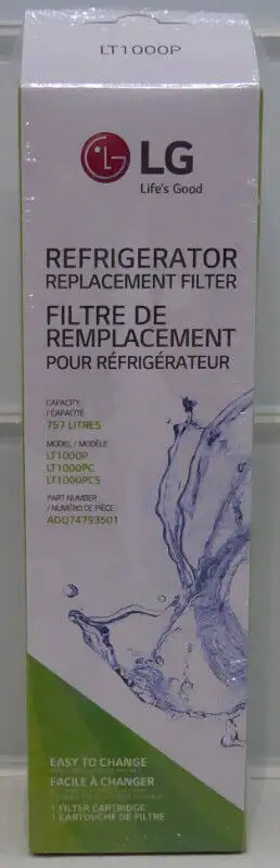 New/unused LG fridge water filter LT1000P https://www.lg.com/us/kitchen-accessories/lg-LT1000P-water...