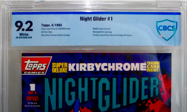 Night Glider 1 CBCS 9.2 Topps 1993 Jack Kirby Incls NM+ KirbyChr dans Bandes dessinées  à Ville de Montréal - Image 2