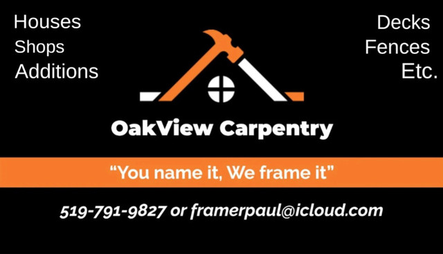 OakView Carpentry in Renovations, General Contracting & Handyman in Norfolk County