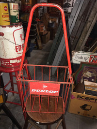 COOL RARE VINTAGE DUNLOP TIRES WIRE TOOL HOLDER CARRIER