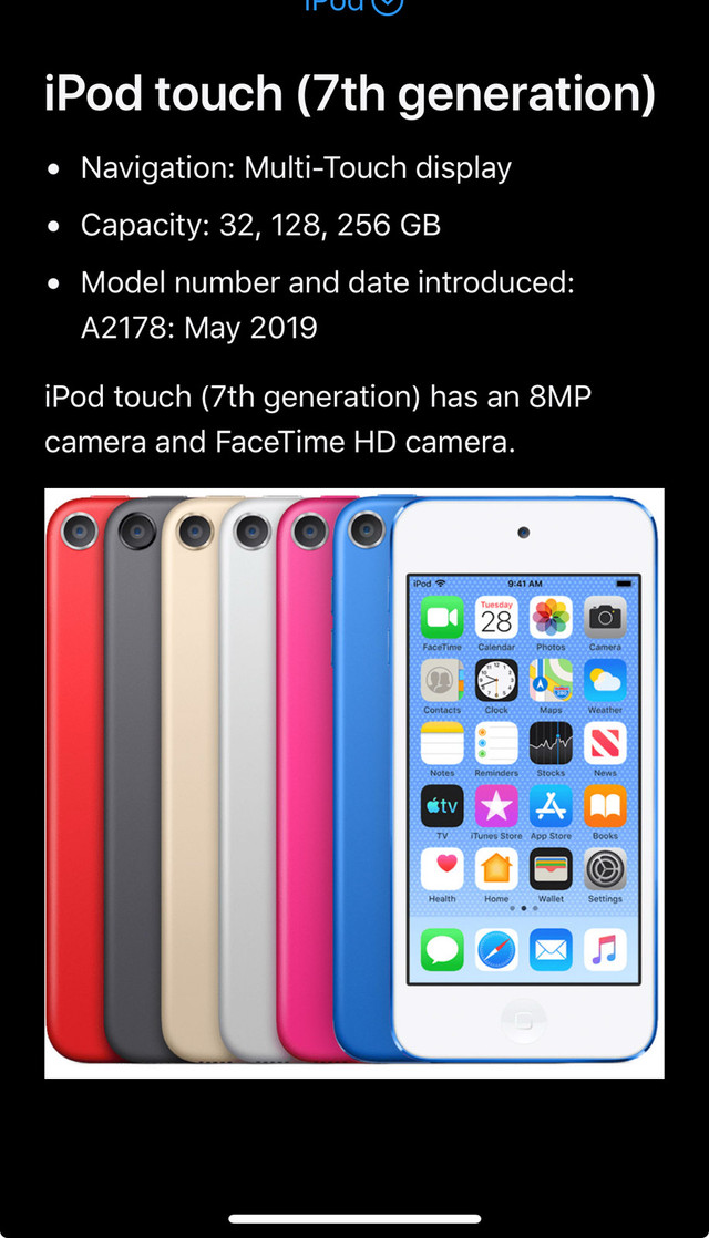 IPOD Touch 7 th Generation in Cell Phones in Medicine Hat