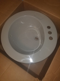 Light Grey Circular Ceramic Lavatory Sink (standard 3 holes) NEW