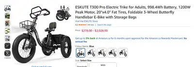 ESKUTE T300 Pro Electric Trike for Adults Foldable - must sell, View more