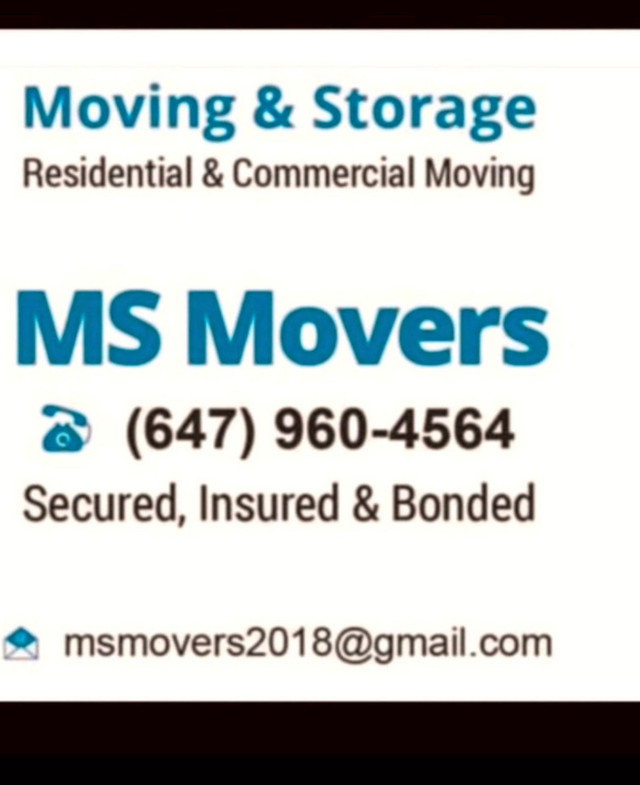 LAST MINUTE HAMILTON STONEY CREEK MOVERS CALL 647-960-4564 in Moving & Storage in Hamilton