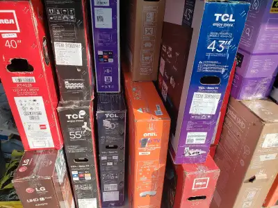 We have new and new open box tvs available 32" 40" 43" 50" 55" 75". 32" open box $100. New $130 32"...