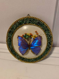 Rare Decorative Plate Butterfly Vicentina Crafts Argentina