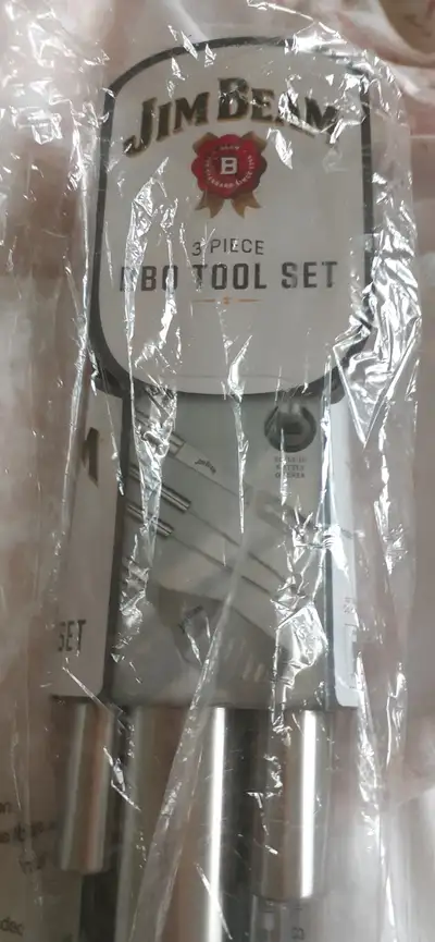 Selling Brand new 3 piece BBQ tool set by Jim Beam. Stainless, View more