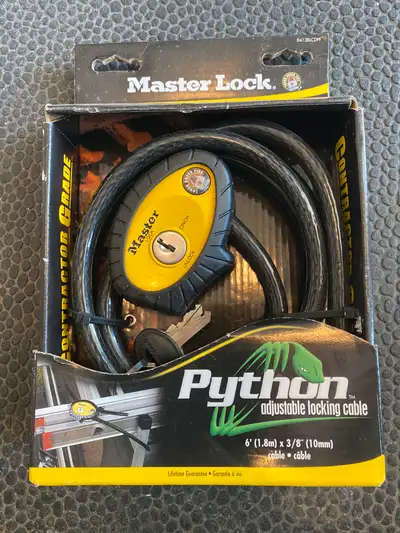 Master Lock Python adjustable locking cable Contractor grade 6’(1.8m) X 3/8(10mm)