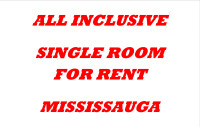 ***ALL INCLUSIVE 1 ROOM in Basement for Rent in MISSISSAUGA！！！