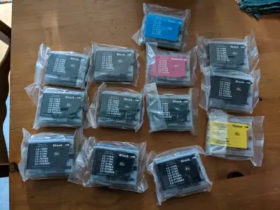 12 new aftermarket brother printer ink black and color, View more