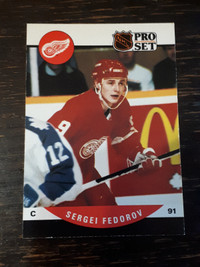 1990-91 Pro Set Hockey Sergei Fedorov Rookie Card #604