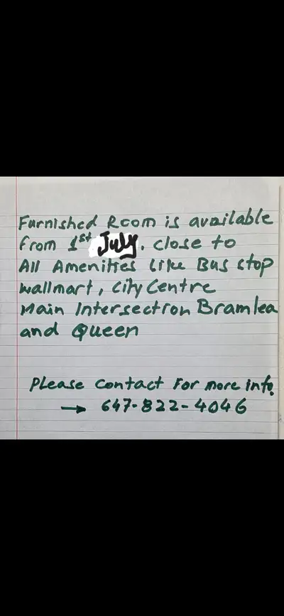 One furnished bedroom available from 1july2025 for rent