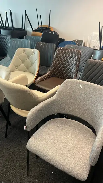 Modern Dining Chair, Linen Touch Fabric Accent Chairs, View more